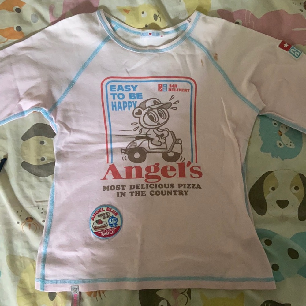 Angel blue long sleeve tshirt
